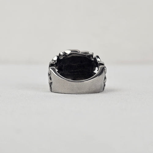 Spikes Stainless Steel Rose Ring Size 9