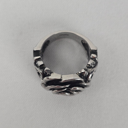 Spikes Stainless Steel Rose Ring Size 9
