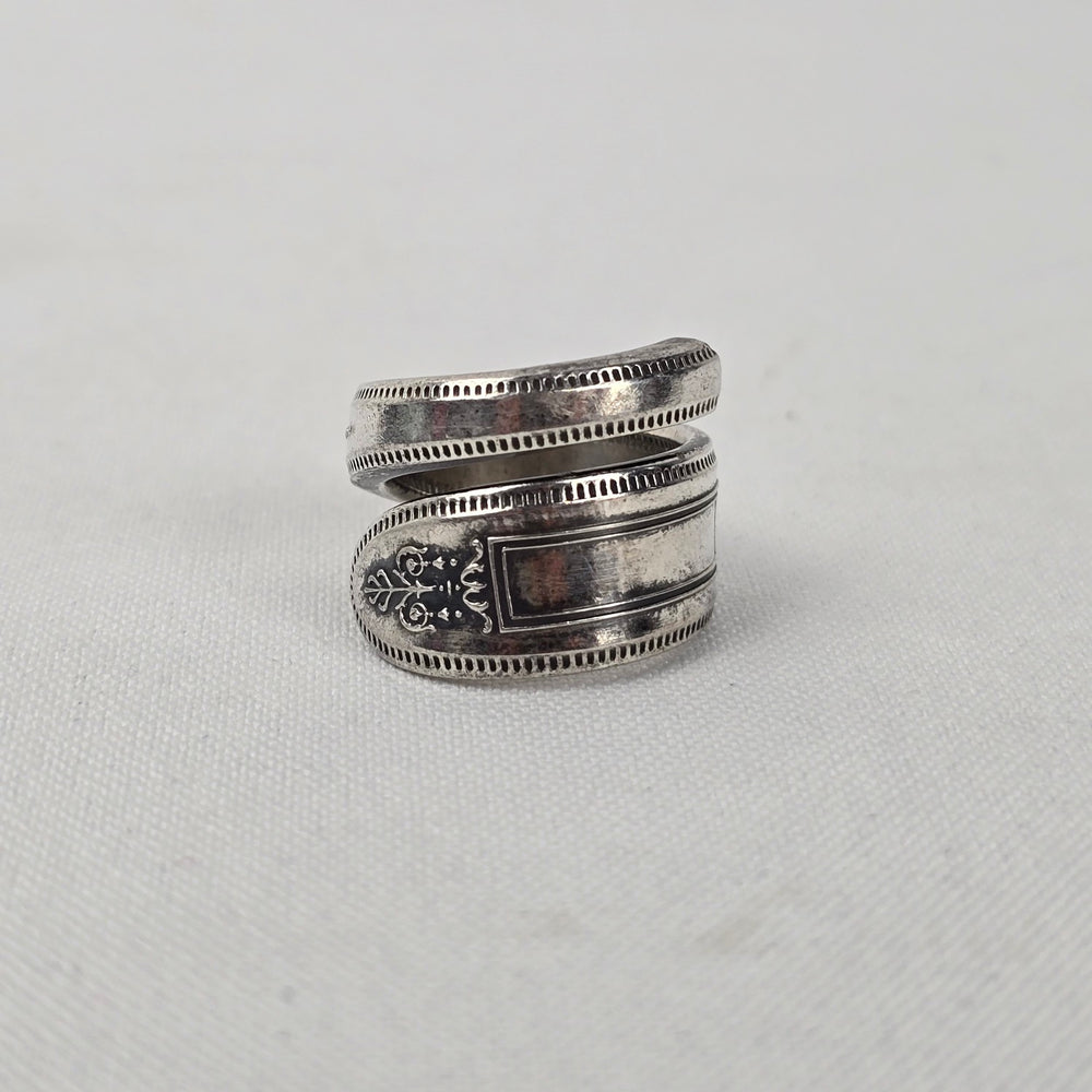 Vintage Community Plate Repurposed Wrap Ring Size 7