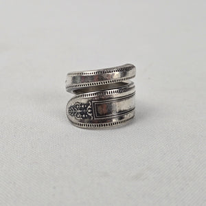 Vintage Community Plate Repurposed Wrap Ring Size 7