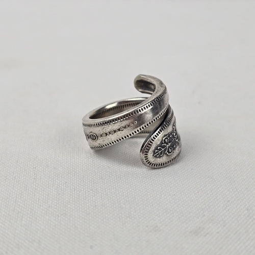 Vintage Community Plate Repurposed Wrap Ring Size 7