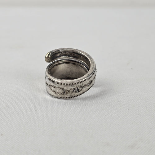 Vintage Community Plate Repurposed Wrap Ring Size 7