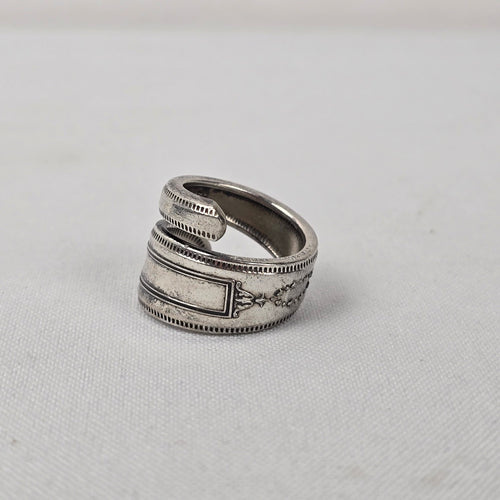 Vintage Community Plate Repurposed Wrap Ring Size 7