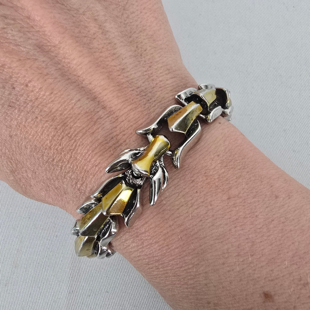 Two-Tone Dragon Scale Link Bracelet