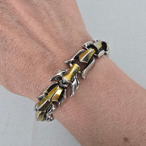 Two-Tone Dragon Scale Link Bracelet