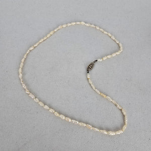 Vintage Freshwater Pearl Necklace with Sterling Silver Clasp