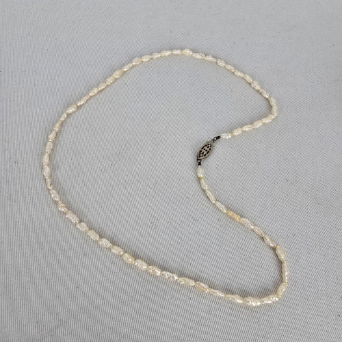 Vintage Freshwater Pearl Necklace with Sterling Silver Clasp
