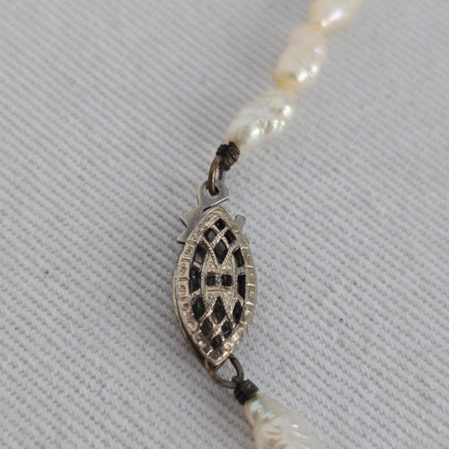 Vintage Freshwater Pearl Necklace with Sterling Silver Clasp