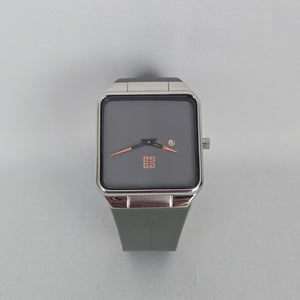 Givenchy Swiss Made Watch Square Grey Dial, 4G Monogram Rubber Strap