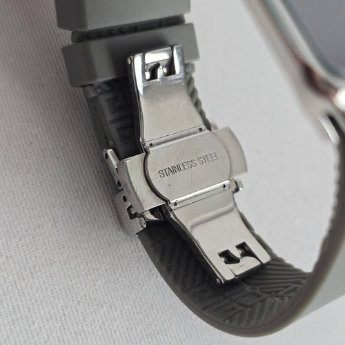 Givenchy Swiss Made Watch Square Grey Dial, 4G Monogram Rubber Strap