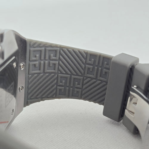Givenchy Swiss Made Watch Square Grey Dial, 4G Monogram Rubber Strap