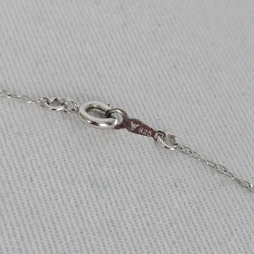 Vintage 925 Sterling Clear Faceted Heart Pendant Necklace