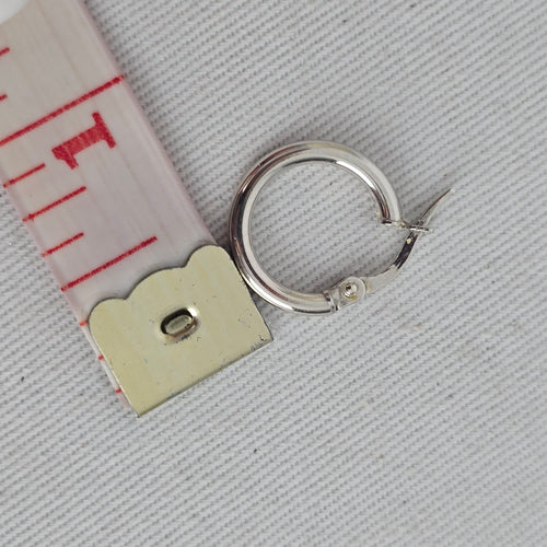 10K White Gold Small Hoop Earrings, Italy