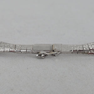 Vintage Multi-Strand Textured Omega Choker Necklace, Silver Tone