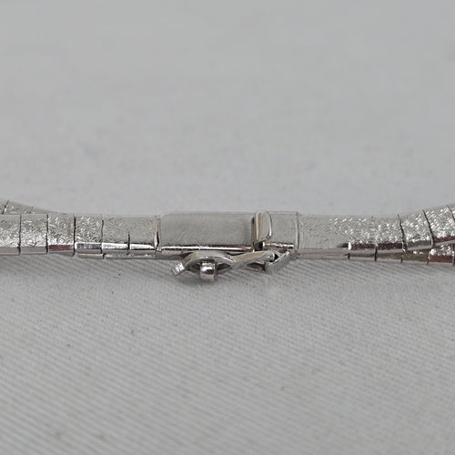 Vintage Multi-Strand Textured Omega Choker Necklace, Silver Tone