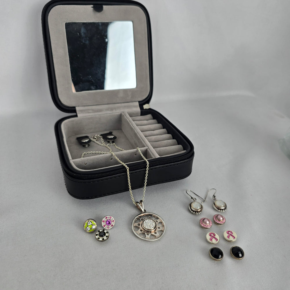 Kameleon Sterling Silver Interchangeable Pendant Necklace & Earrings Jewelry Set