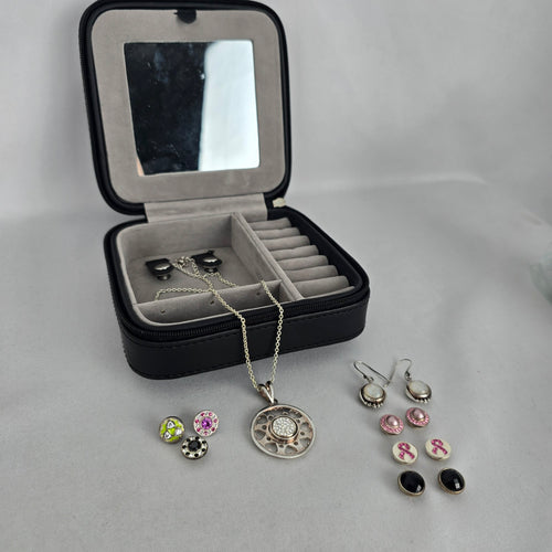 Kameleon Sterling Silver Interchangeable Pendant Necklace & Earrings Jewelry Set