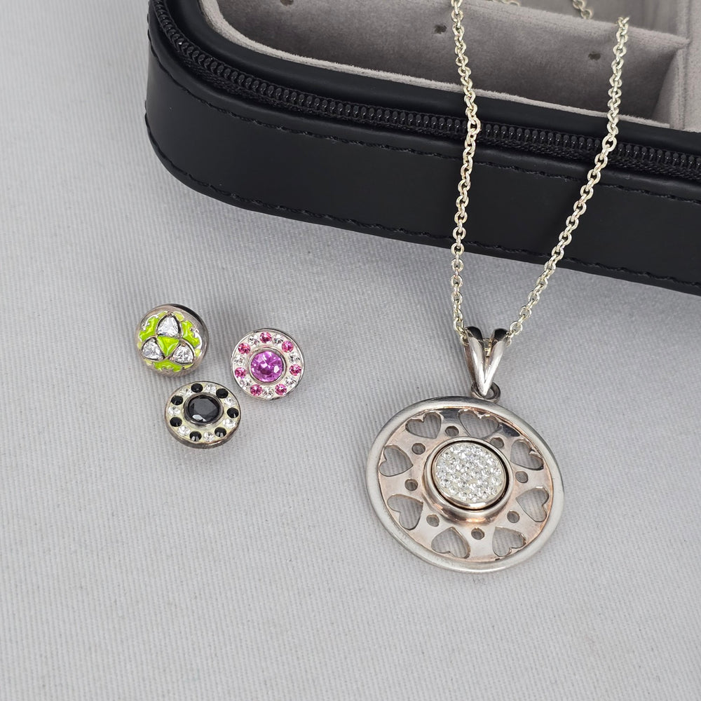 Kameleon Sterling Silver Interchangeable Pendant Necklace & Earrings Jewelry Set