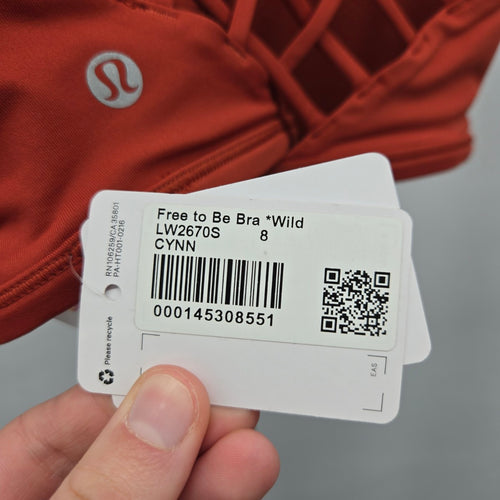 Lululemon Free to Be Bra *Wild Strappy Sports Bra Red/Orange – Size 8