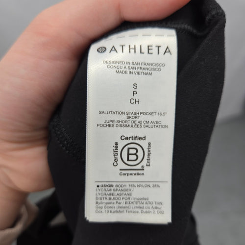 Athleta Salutation Stash Pocket 16.5" Skort Black – Size Small