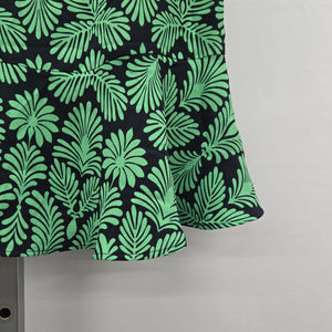 Cabi Palmette Dress Green Navy Palm Print – Size S