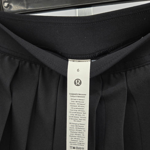 lululemon Black Pleated High Rise Tennis Skirt – Size 6