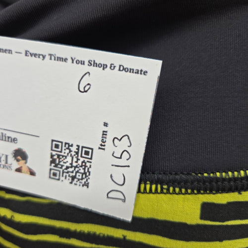 lululemon Pace Rival Skort Black & Neon Yellow – Size 6