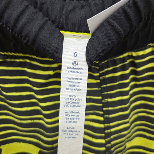 lululemon Tracker Short III *SW Black & Neon Yellow – Size 6