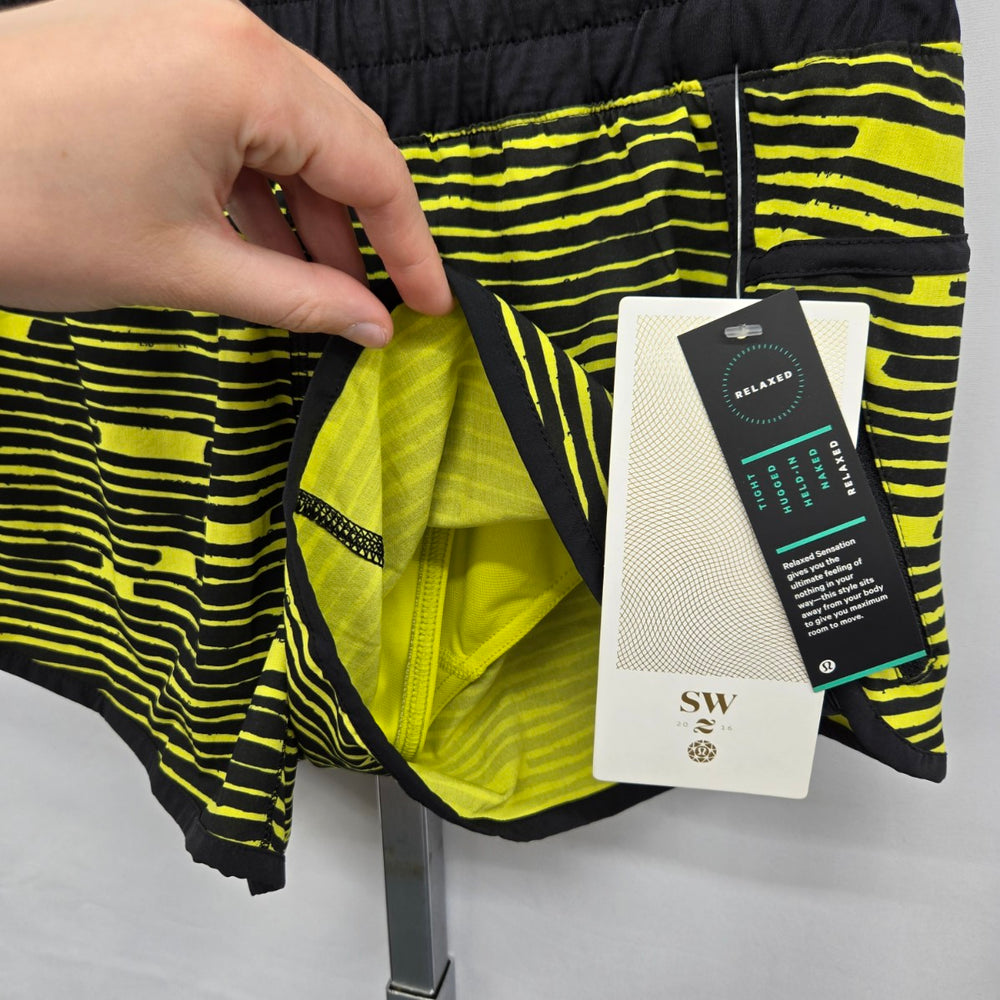 lululemon Tracker Short III *SW Black & Neon Yellow – Size 6