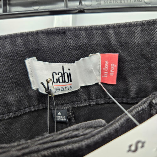 Cabi High-Low Crop Jeans 4519 Washed Black – Size 4