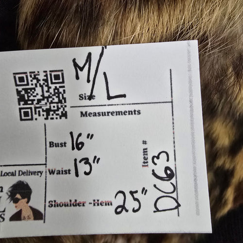 Guess Leopard Print Rabbit Fur Vest Size M/L