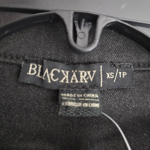 Blackärv two-tone denim & ponte moto jacket, size XS
