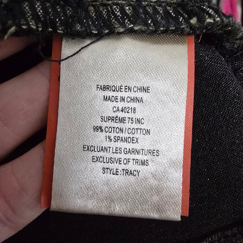 Blackärv two-tone denim & ponte moto jacket, size XS