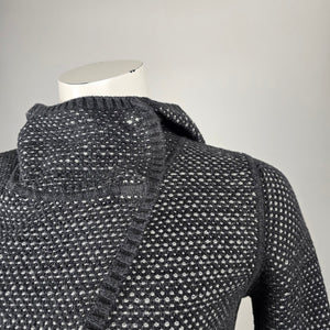 Ivivva charcoal marled cowl neck asymmetric wrap cardigan Size S/M