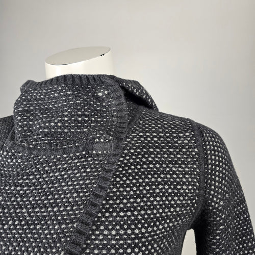 Ivivva charcoal marled cowl neck asymmetric wrap cardigan Size S/M