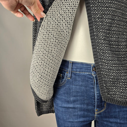 Ivivva charcoal marled cowl neck asymmetric wrap cardigan Size S/M