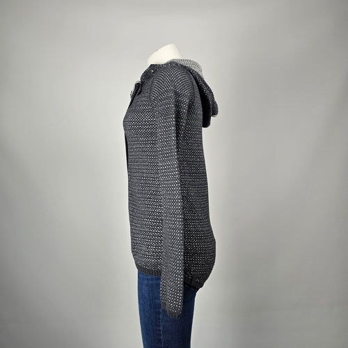 Ivivva charcoal marled cowl neck asymmetric wrap cardigan Size S/M