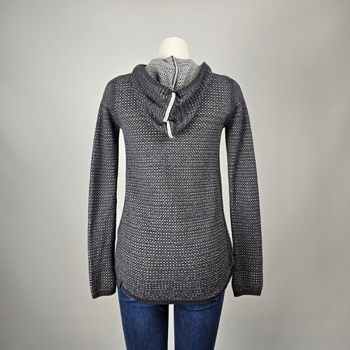 Ivivva charcoal marled cowl neck asymmetric wrap cardigan Size S/M