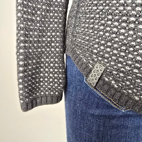 Ivivva charcoal marled cowl neck asymmetric wrap cardigan Size S/M