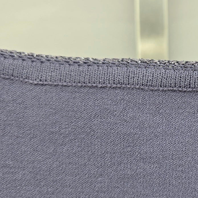 Marc Cain Lavender Knit Short Sleeve Top with Metallic Trim Size M
