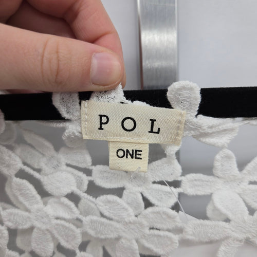 POL White Floral Lace Top WYC4 – One Size
