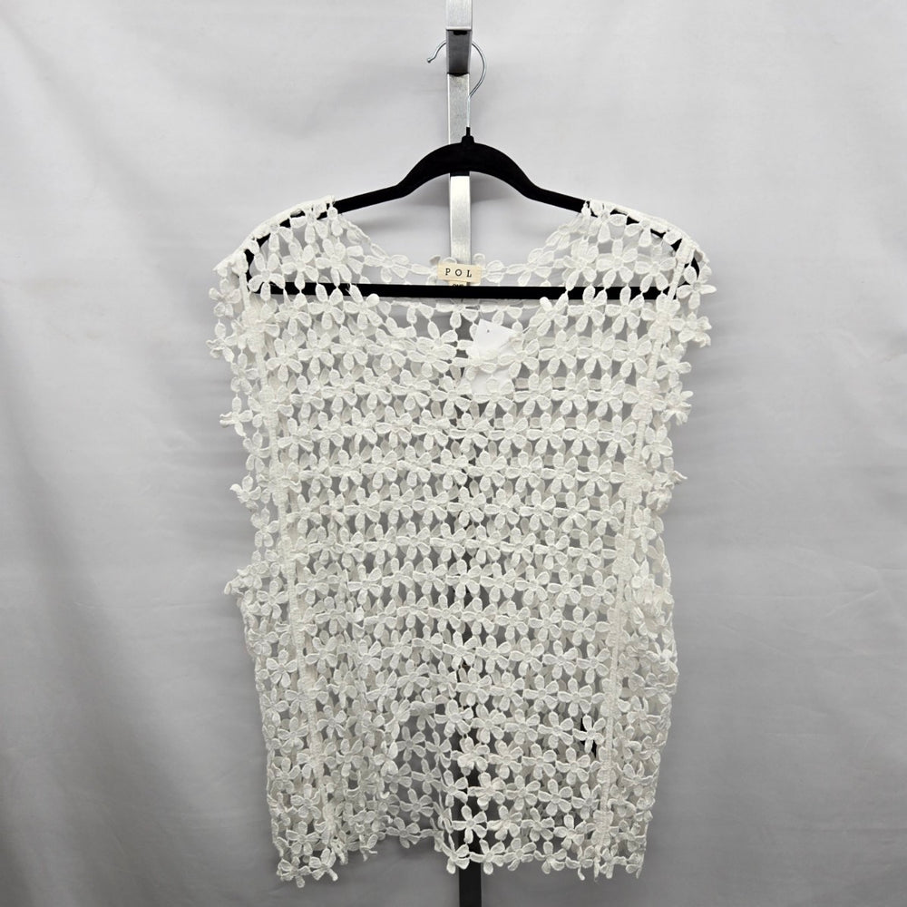 POL White Floral Lace Top WYC4 – One Size