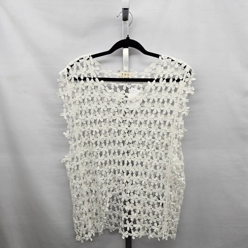 POL White Floral Lace Top WYC4 – One Size