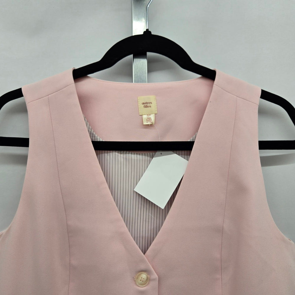Autres Filles Pink Tailored Button Front Vest – Size S