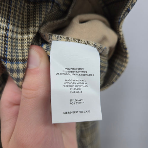 Cabi Tribute Trouser Effortless Brown Plaid Pants – Size 6