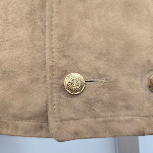 Victoria Leather & Sportswear Brown Suede Double-Breasted Jacket Size M/L