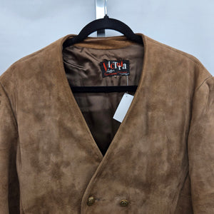 Victoria Leather & Sportswear Brown Suede Double-Breasted Jacket Size M/L