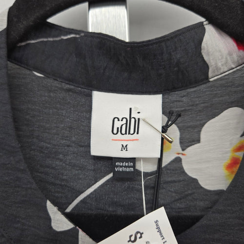 Cabi Greenhouse Blouse Black Floral – Size M