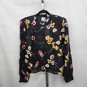 Cabi Greenhouse Blouse Black Floral – Size M