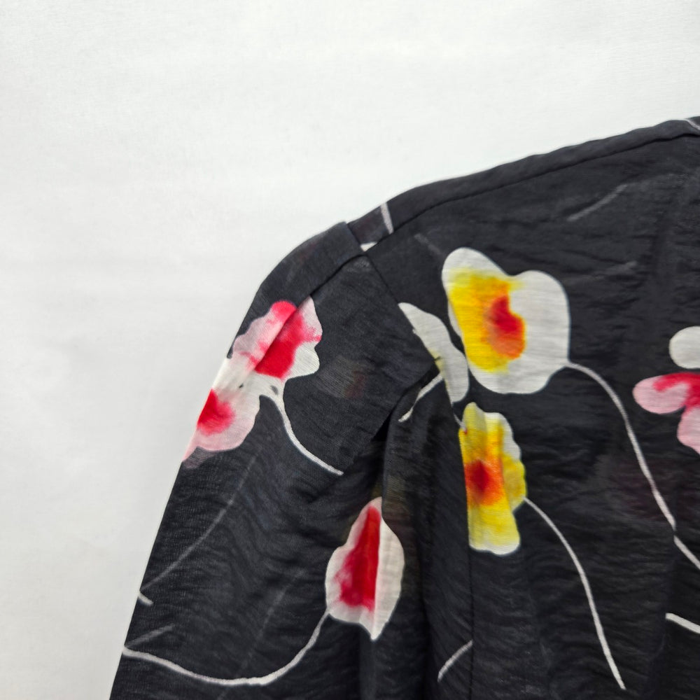 Cabi Greenhouse Blouse Black Floral – Size M